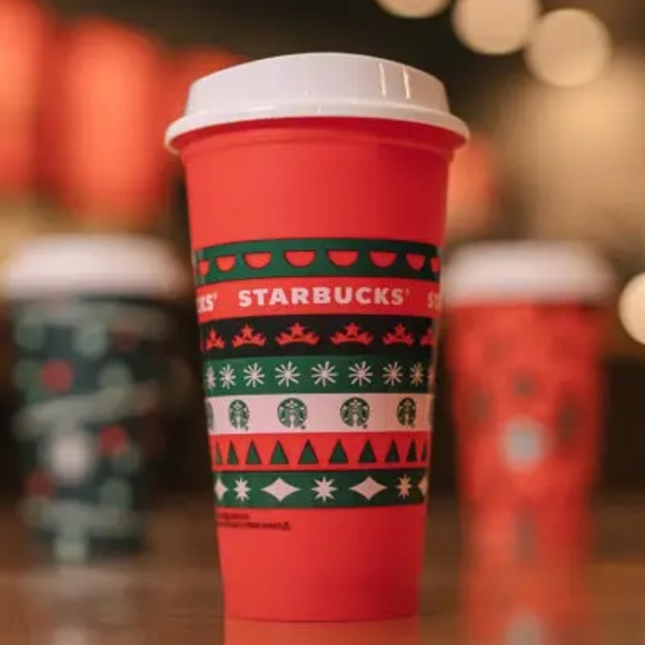 Starbucks 2020 Red Limited Edition Red White Green Reusable Holiday Cup - Picture 1 of 9